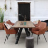 Harbo matbordsstol – Vintagebrun PU läder