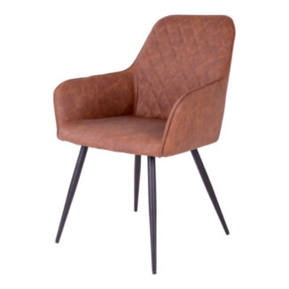 Harbo matbordsstol – Vintagebrun PU läder