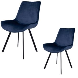 Drammen matbordsstol – blå – svart – 2 st. (1)