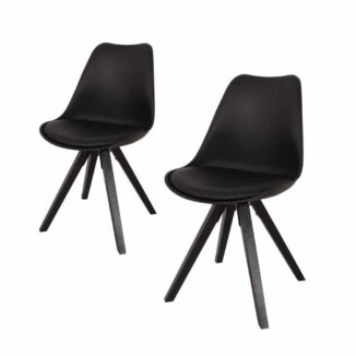Bergen matbordsstol – svart – svart - 2 st.
