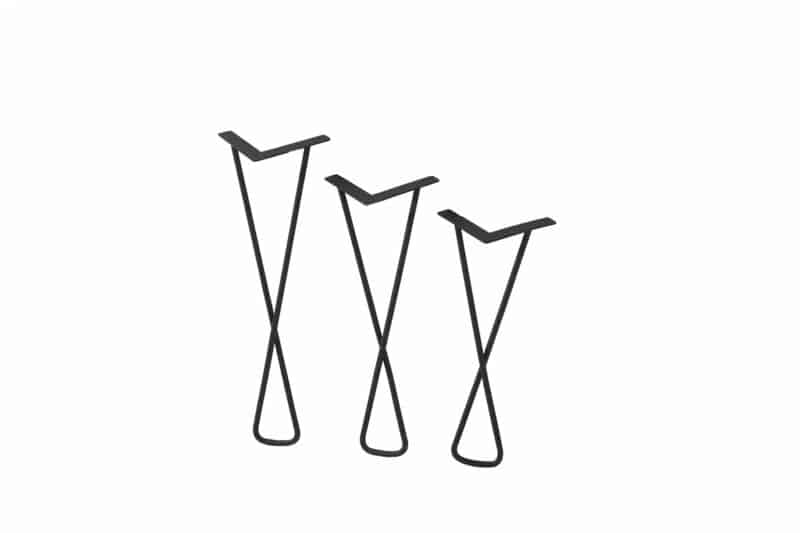 Bordsben – Hairpin Cross – 51 cm – 45 cm – 39 cm – svart - Bord