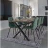 Middelfart matbordsstol – Grön velour – svart – 2 st(5)