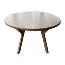 Rustikt runt bord – ek – Ø 95–230 cm - Y ben i ek